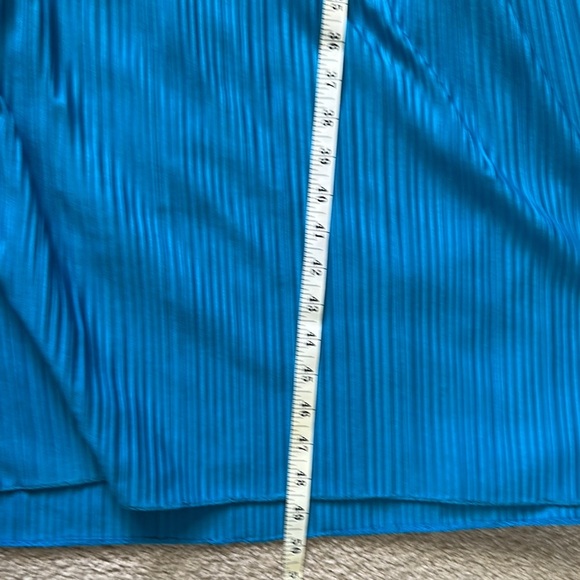 KEYLOUN Blue Pleated Vintage 1970s Maxi House Dress One Size Fits All Retro - Picture 6 of 8